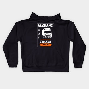 Husband Dad Trucker Legend Kids Hoodie